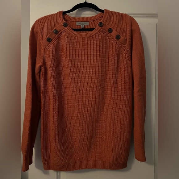 Cable Stitch Women's Raglan Shaker Stitch Pullover Marled Cinnamon Size M - Picture 6 of 7
